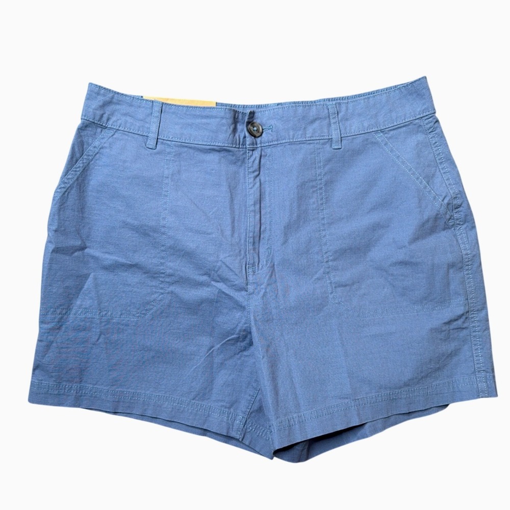 Eddie Bauer Shorts Womens 12 Ripstop Short Blue Stretch NEW